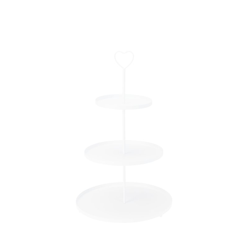 Bílý etažér - 3 patrový 48 cm