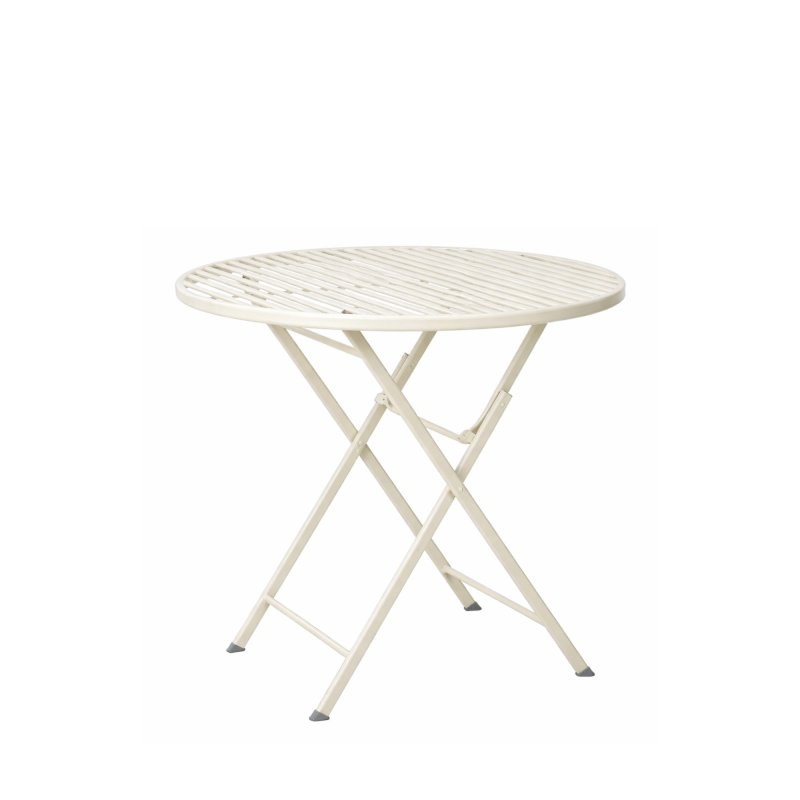 Bílý kovový skládací bistro stolek k zapůjčení