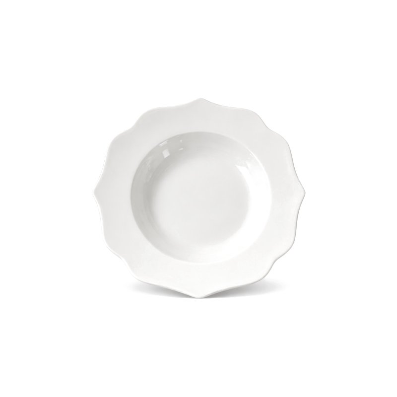 Bílý porcelánový polévkový talíř k zapůjčení