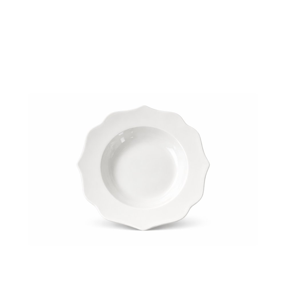 Bílý porcelánový polévkový talíř k zapůjčení