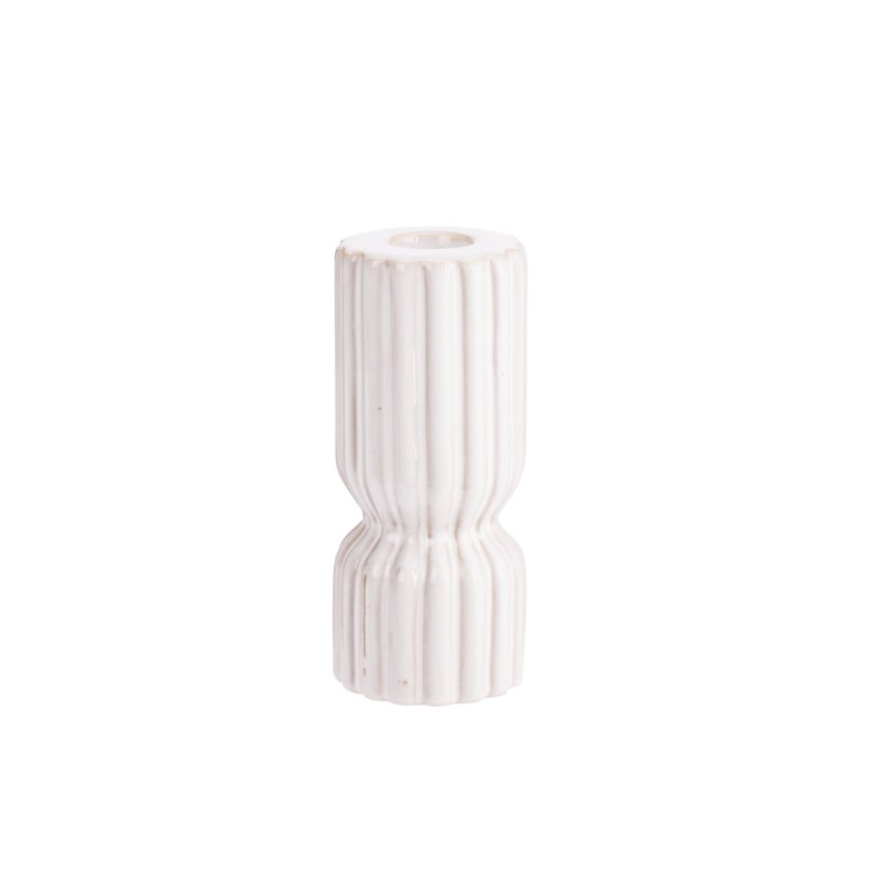 Bílý porcelánový svícen 12 cm
