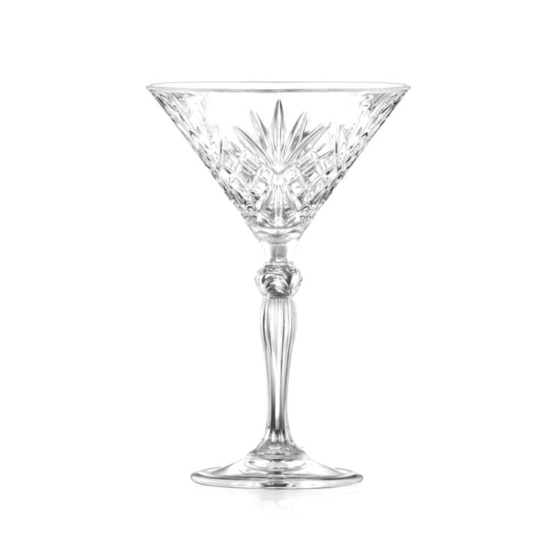 Broušená sklenice na martini k zapůjčení