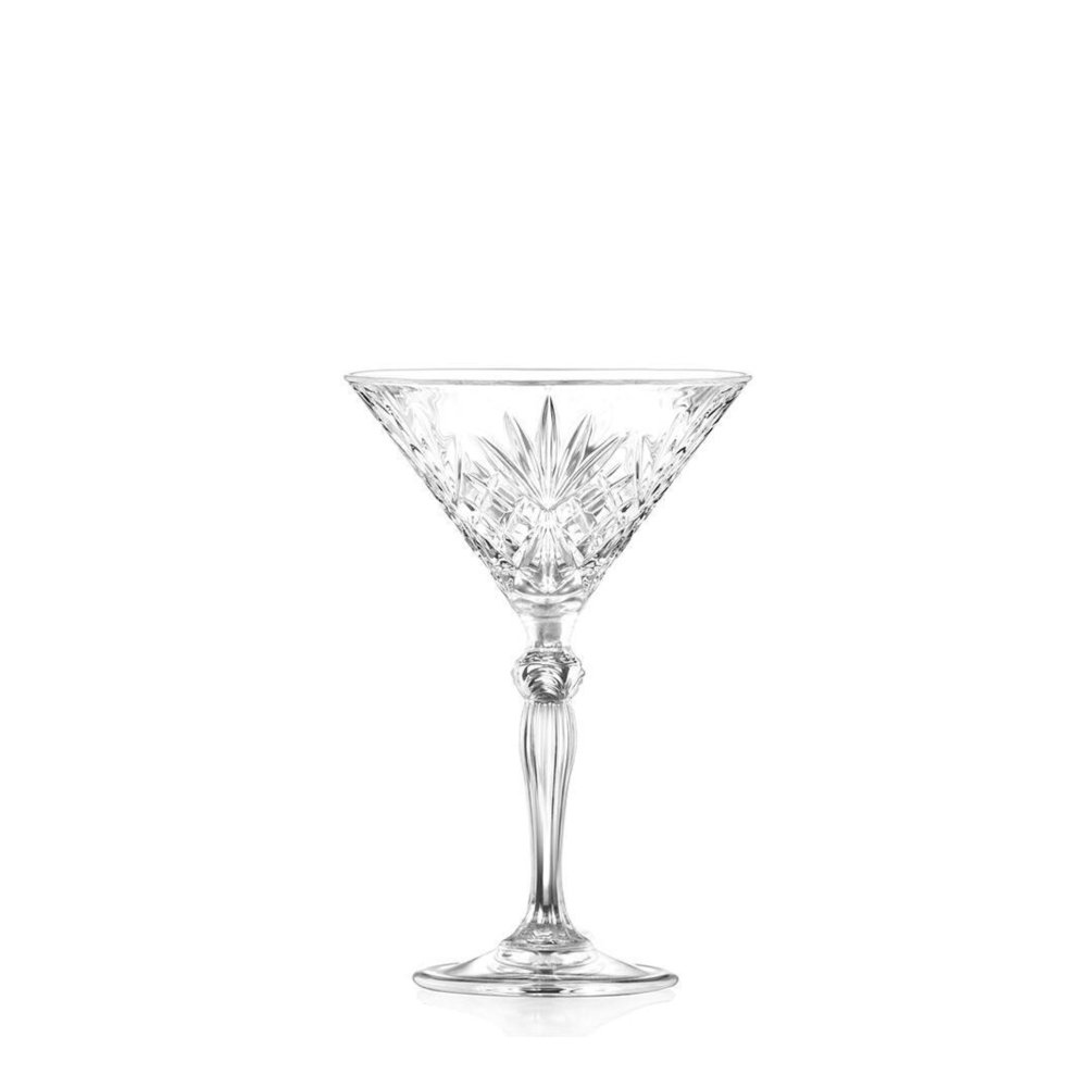 Broušená sklenice na martini k zapůjčení