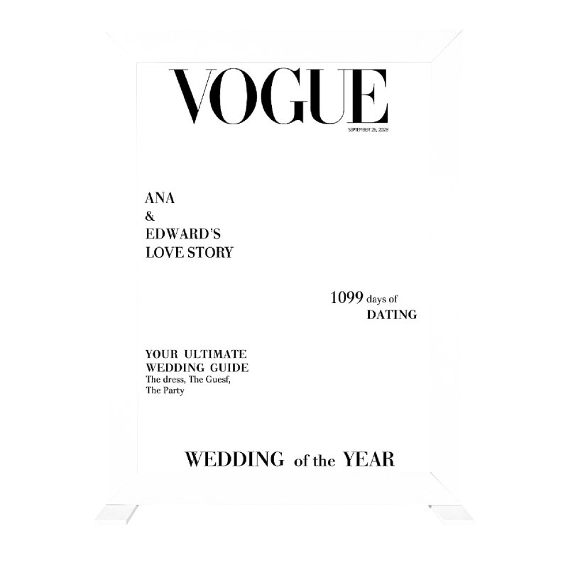 Originální fotostěna obálky časopisu Vogue k zapůjčení