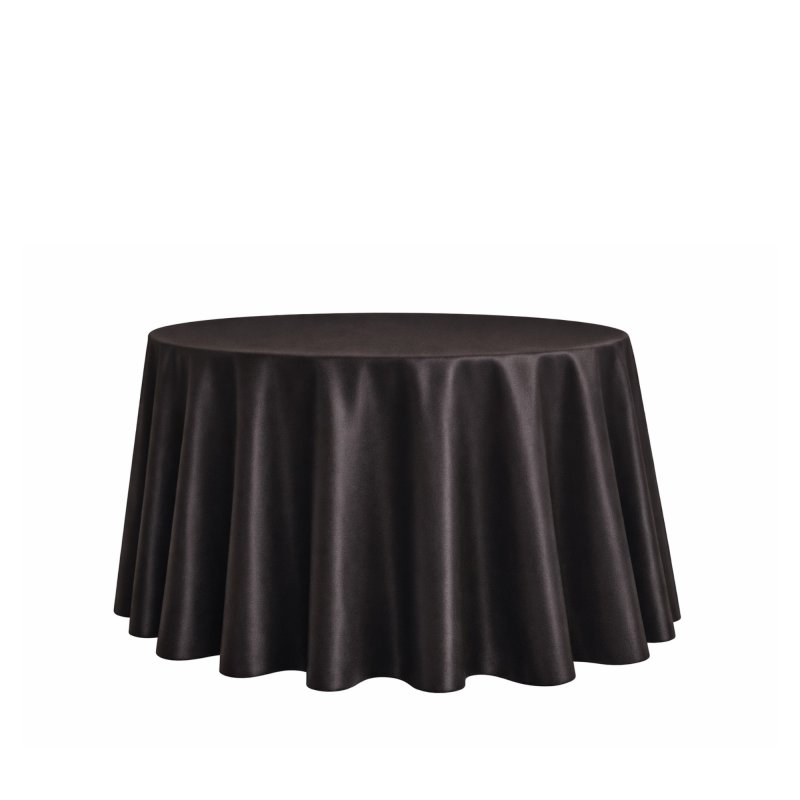 Hnědý kulatý ubrus pure line v hnědé moka barvě k zapůjčení