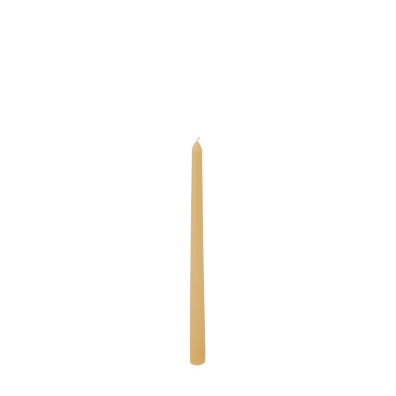 Konická svíčka v hořčicové barvě 30 cm