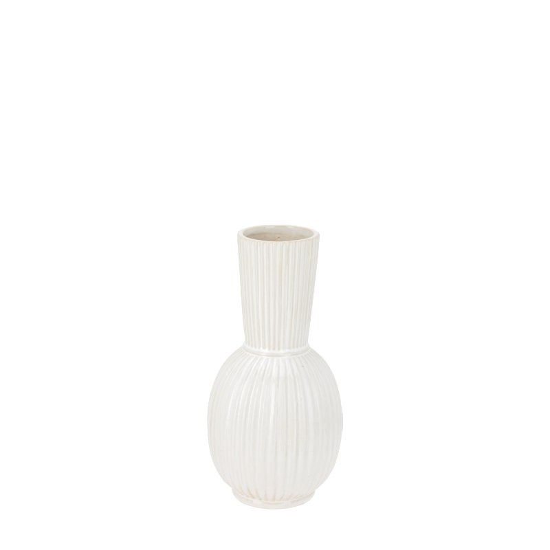 Krémová porcelánová váza s užším hrdlem