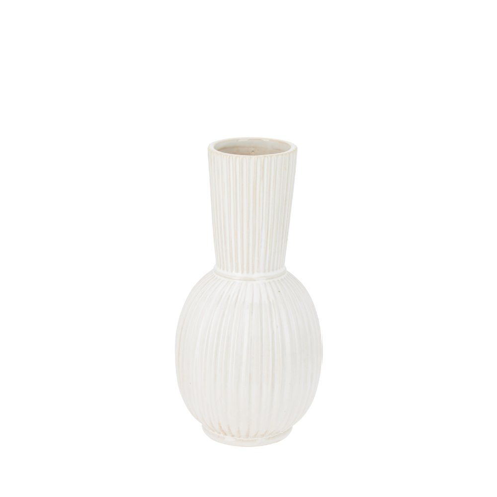 Krémová porcelánová váza s užším hrdlem