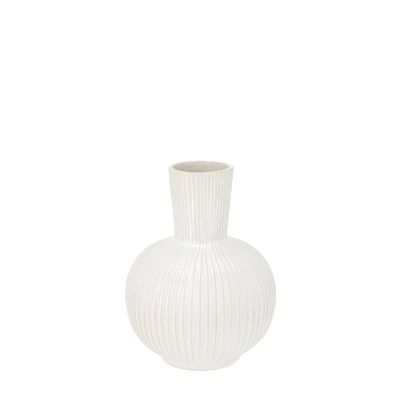 Krémová porcelánová zaoblená váza