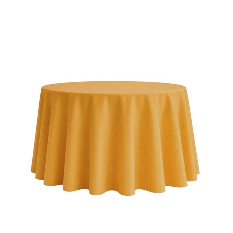 Kulatý ubrus Pure Line v medově zlaté barvě k zapůjčení 340 cm