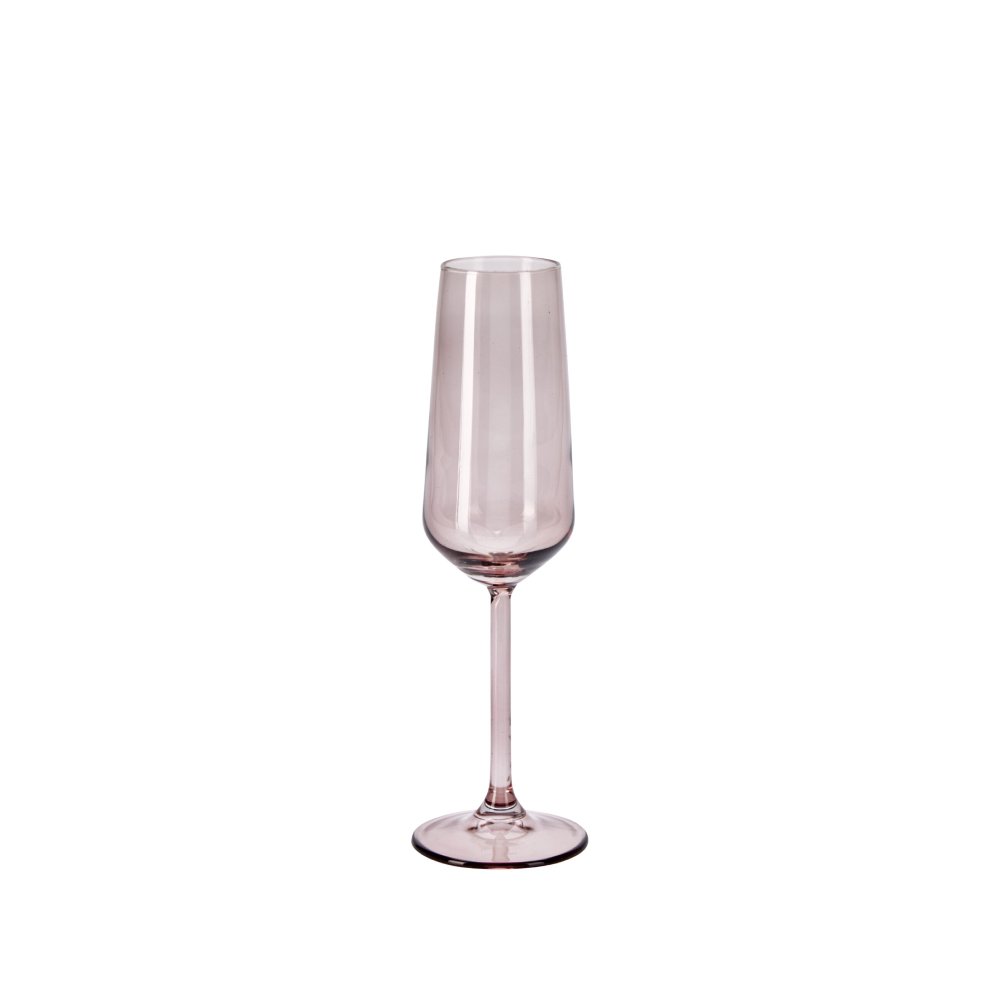 Kvalitní růžová sklenice na sekt elegant