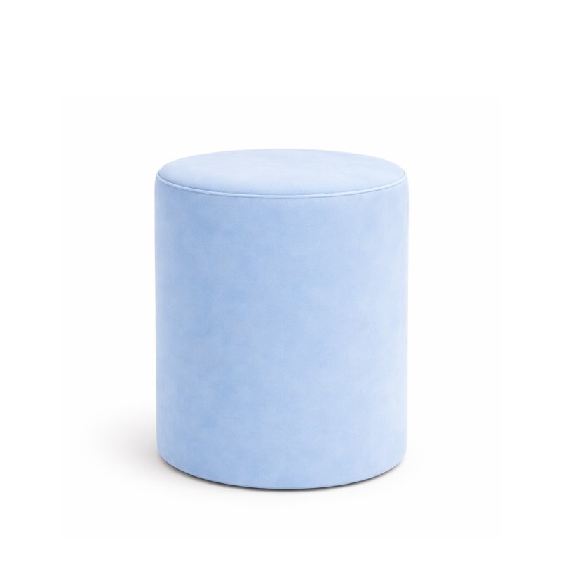 Sametový taburet ve světle modré barvě k zapůjčení