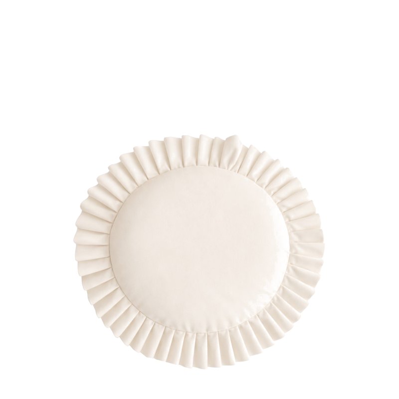 Podsedák polštář na židli s volánem v ivory barvě k zapůjčení