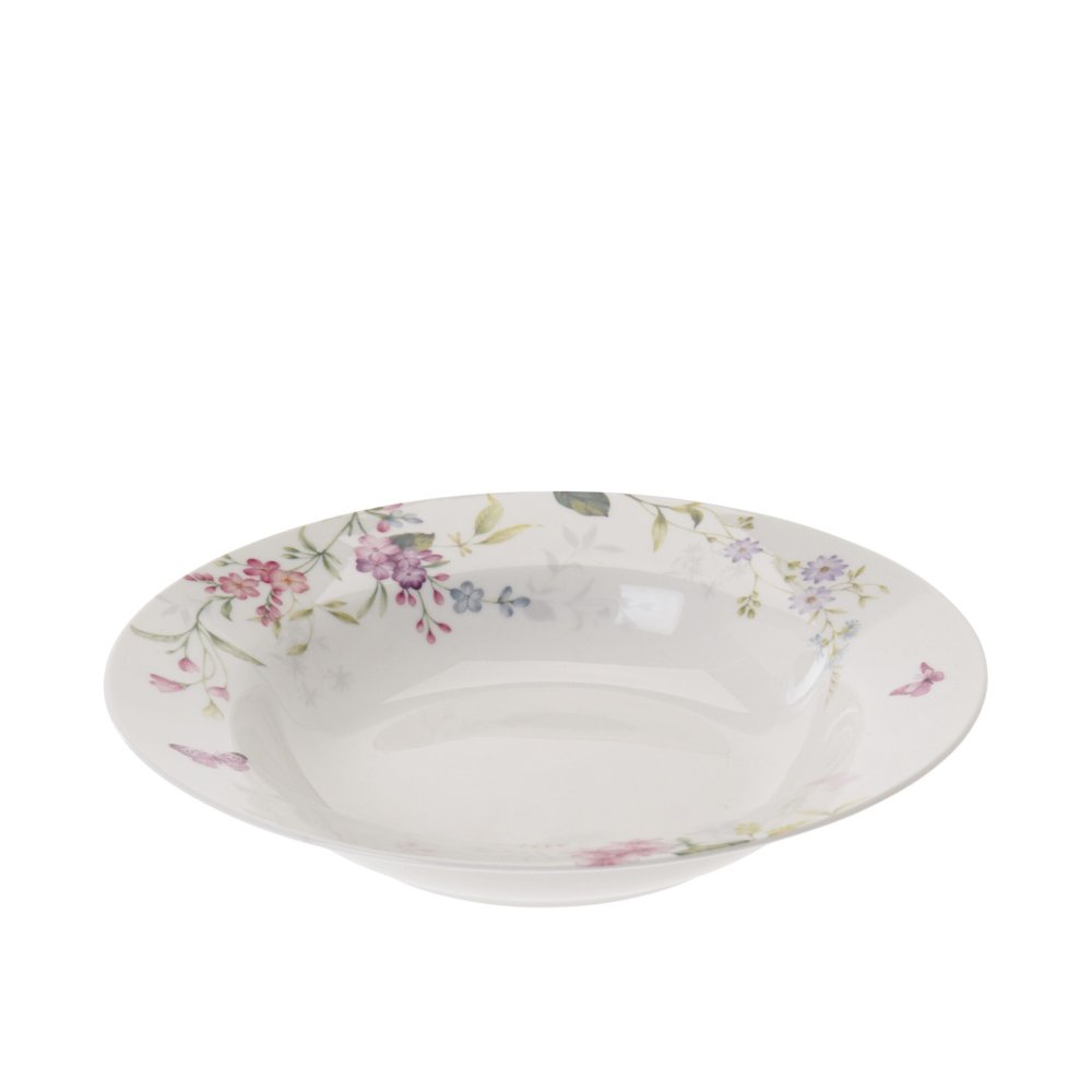 Porcelánový polévkový talíř s květinovým vzorem