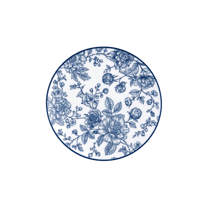 Porcelánový talíř s modrým květinovým vzorem