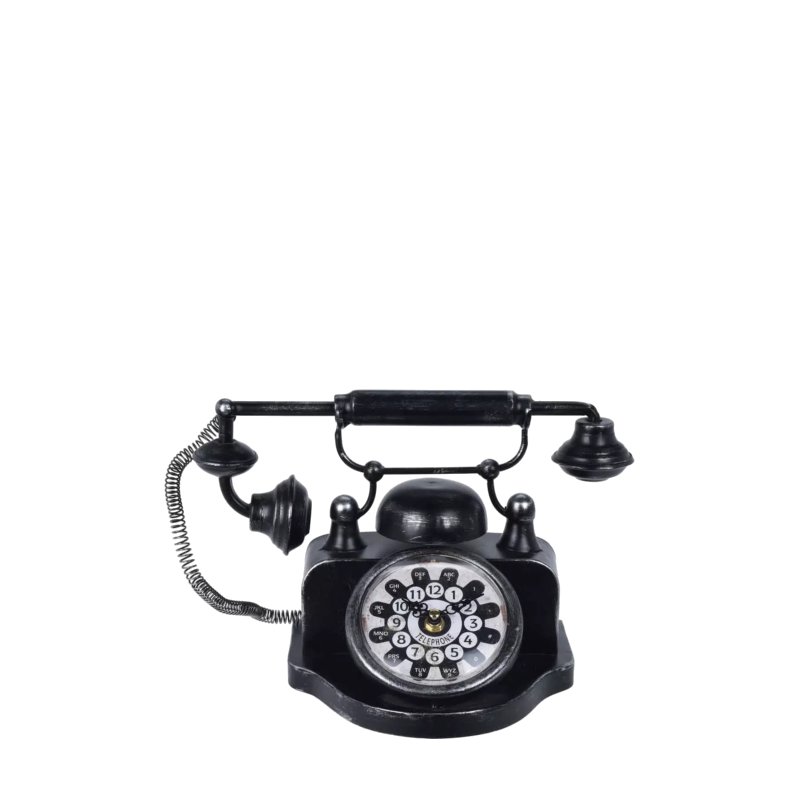 Dekorační hodiny - retro telefon