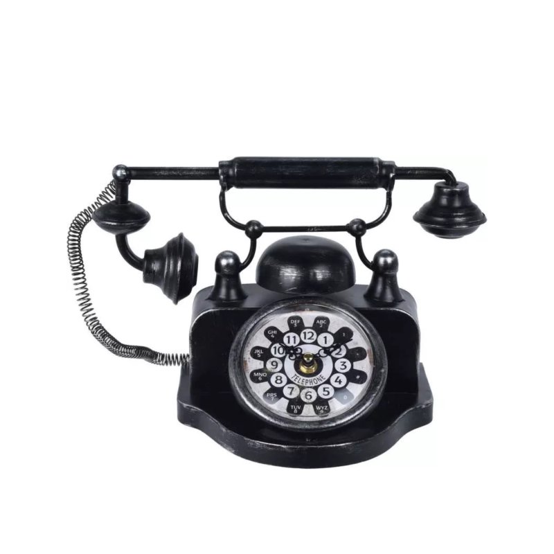 Dekorační hodiny - retro telefon