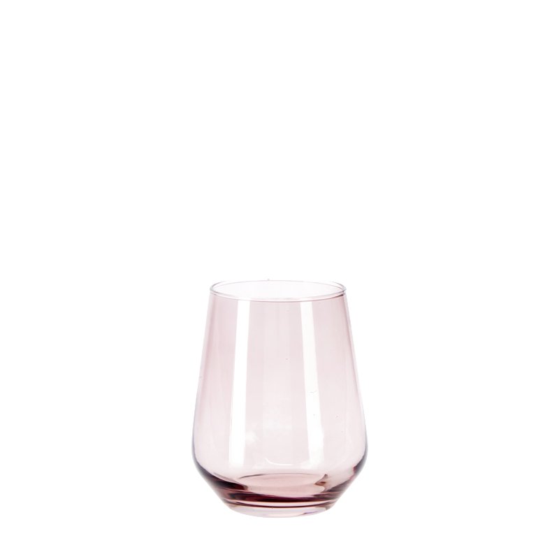 Růžová sklenice na vodu elegant