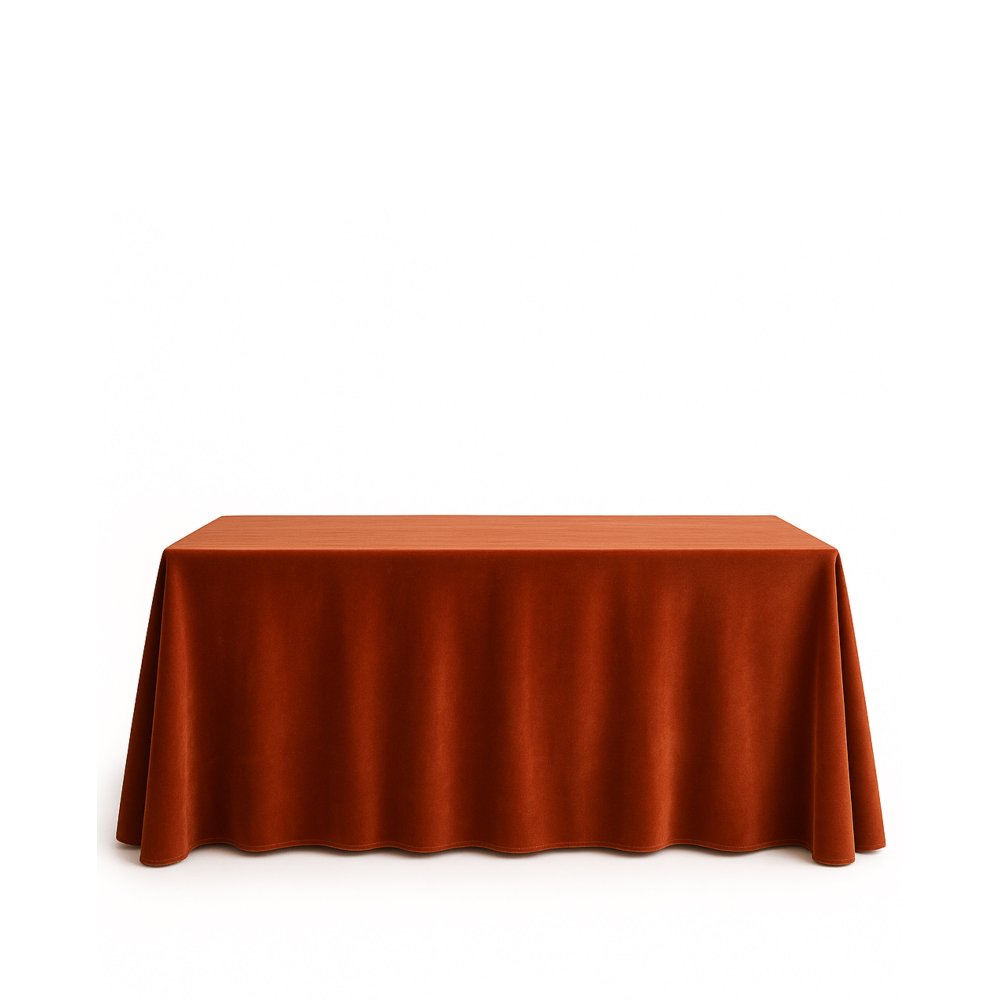 Sametový obdélníkový ubrus v barvě Terracotta