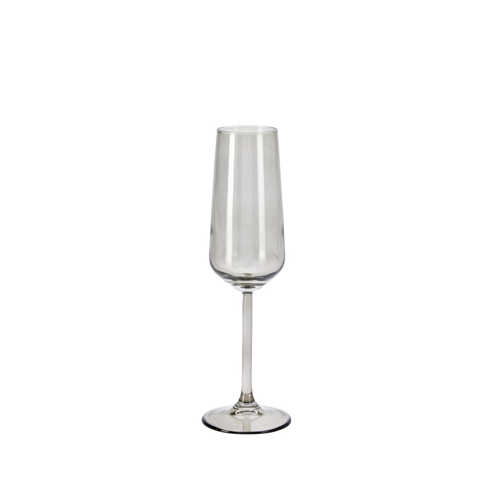 Šedá sklenice na sekt elegant
