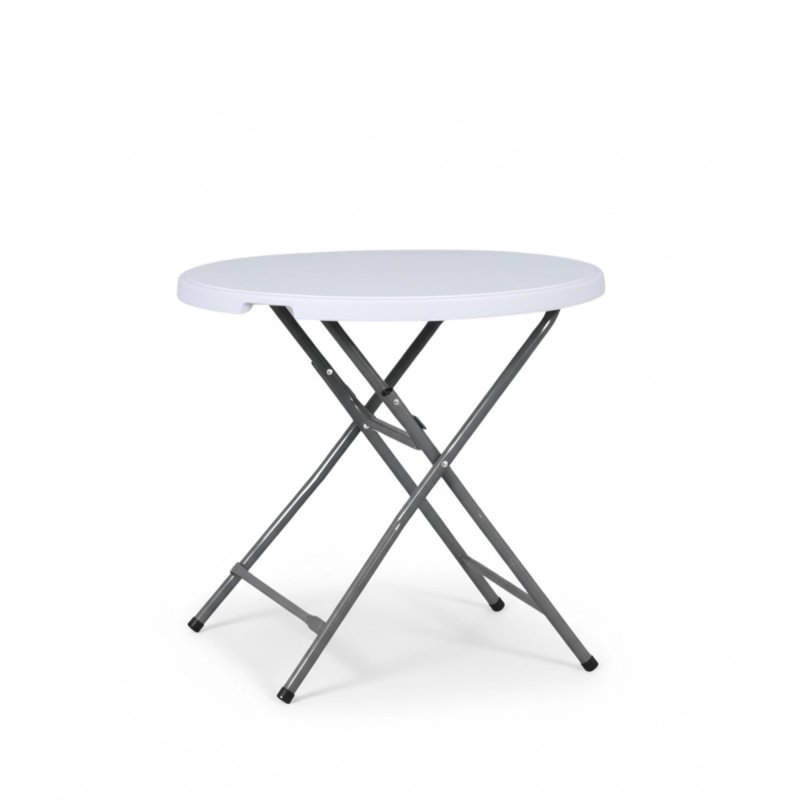 Skládací kulatý plastový stůl k zapůjčení