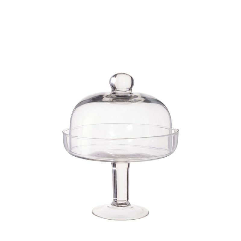 Skleněná dóza na stopce s poklopem k zapůjčení