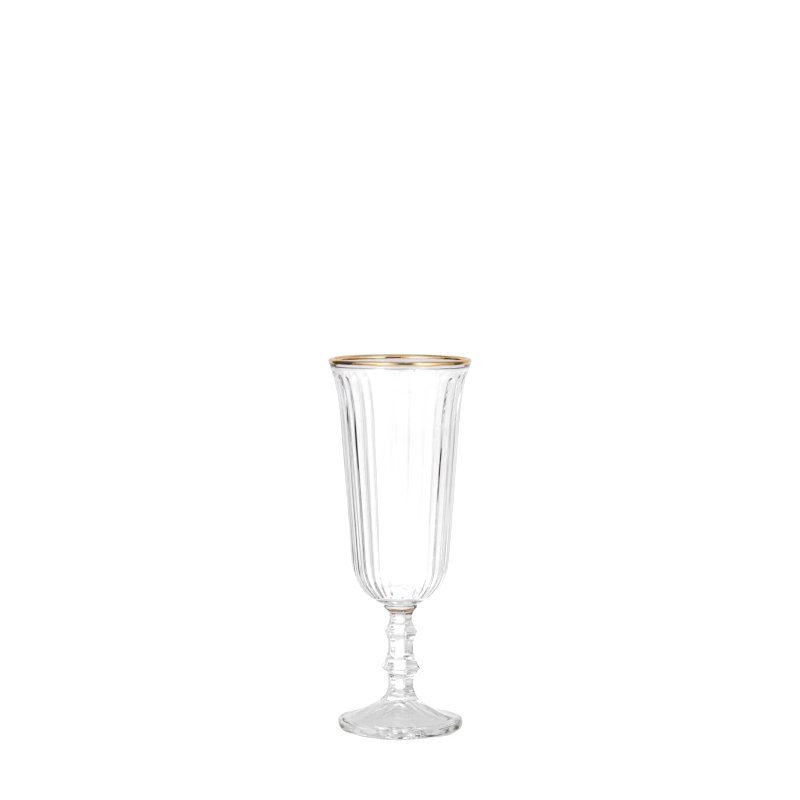 Sklenice na sekt s brusem a zlatým detailem elegant