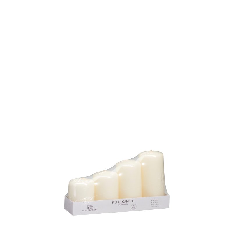 Válcové svíčky v barvě off white