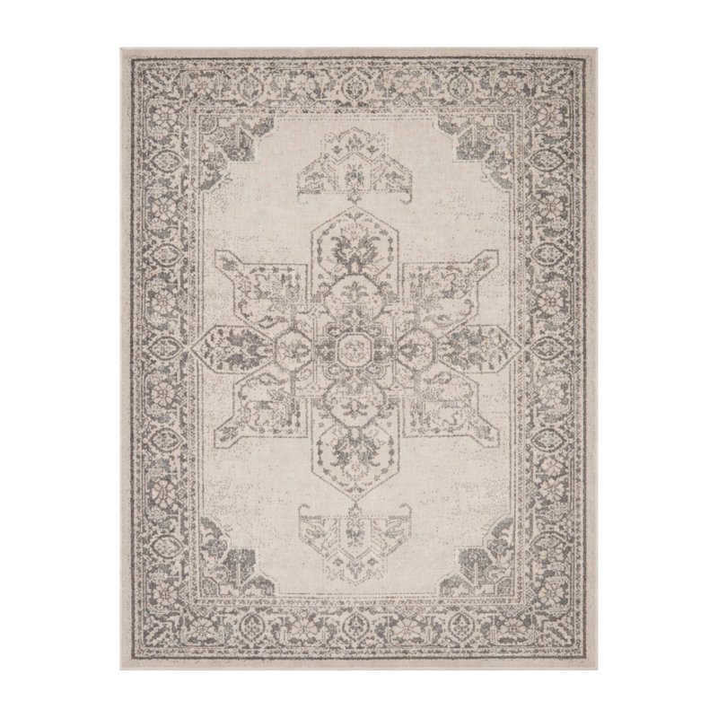 Venkovní koberec v šedo-krémovém odstínu 160 × 230 cm k zapůjčení