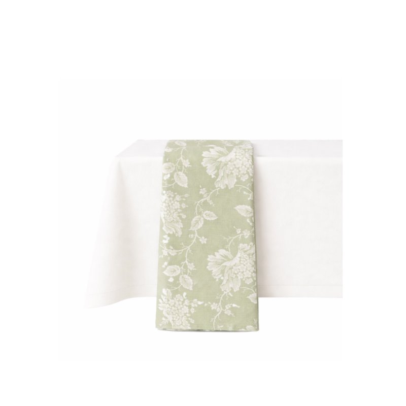 Zelený bavlněný ubrousek s květinovým vzorem k zapůjčení