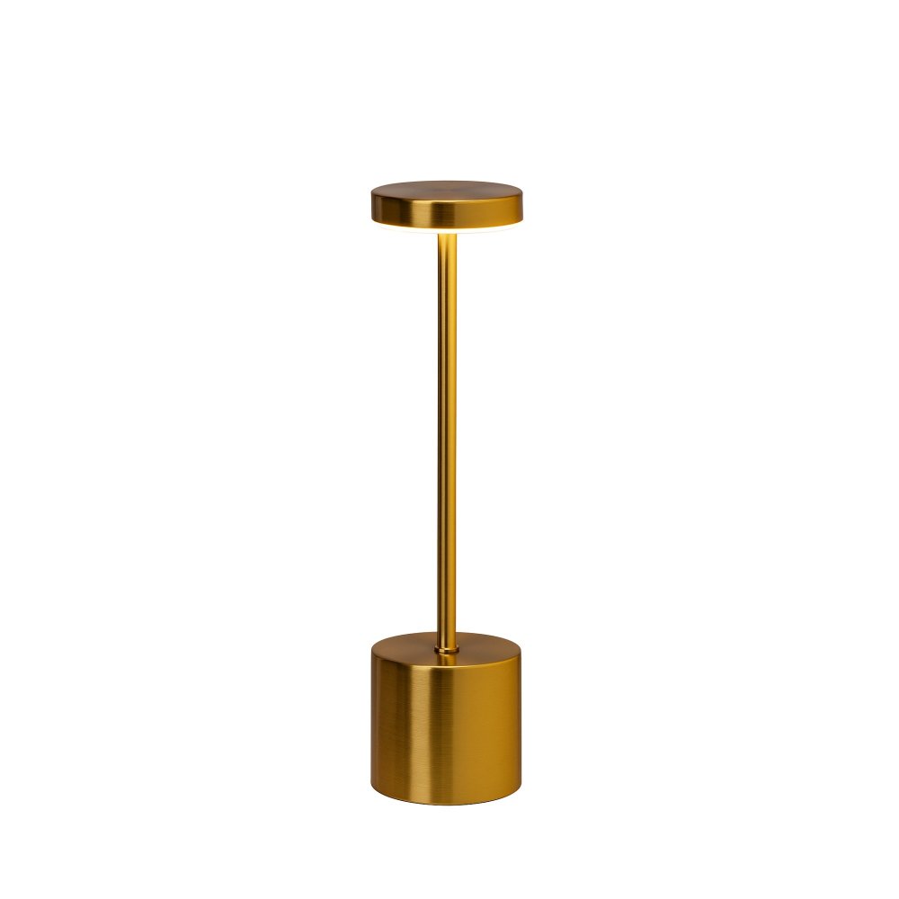 Zlatá kovová lampička na usb
